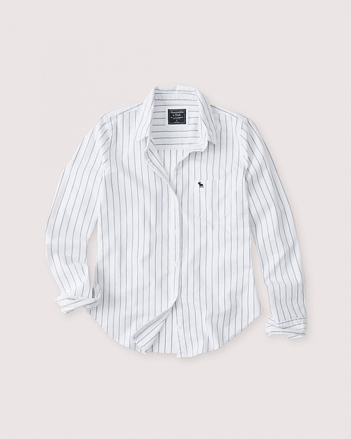 Белая рубашка в полоску RW06 RW06 от онлайн-магазина Abercrombie.ru