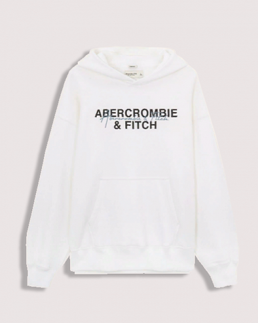 Худи белого цвета с принтом на груди T143 T143 от онлайн-магазина Abercrombie.ru