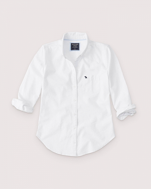 Белая рубашка оксфорд RW03 RW03 от онлайн-магазина Abercrombie.ru